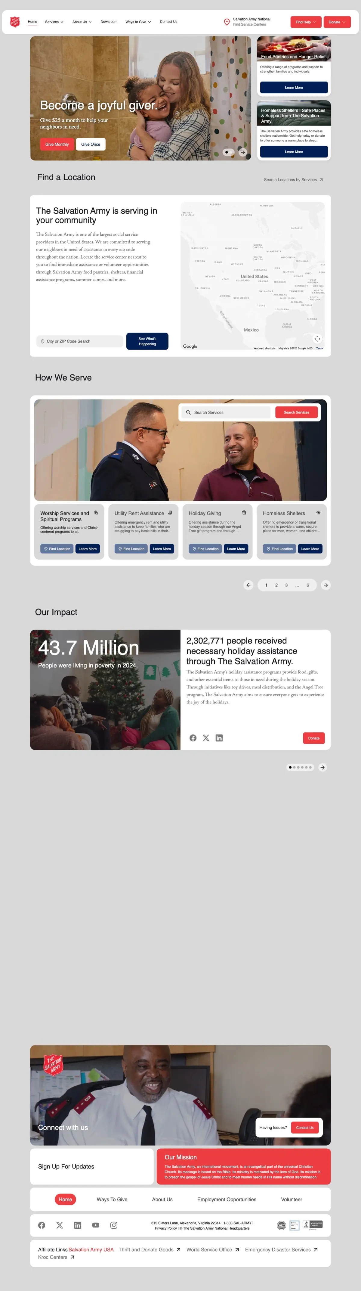 The Salvation Army national website home page