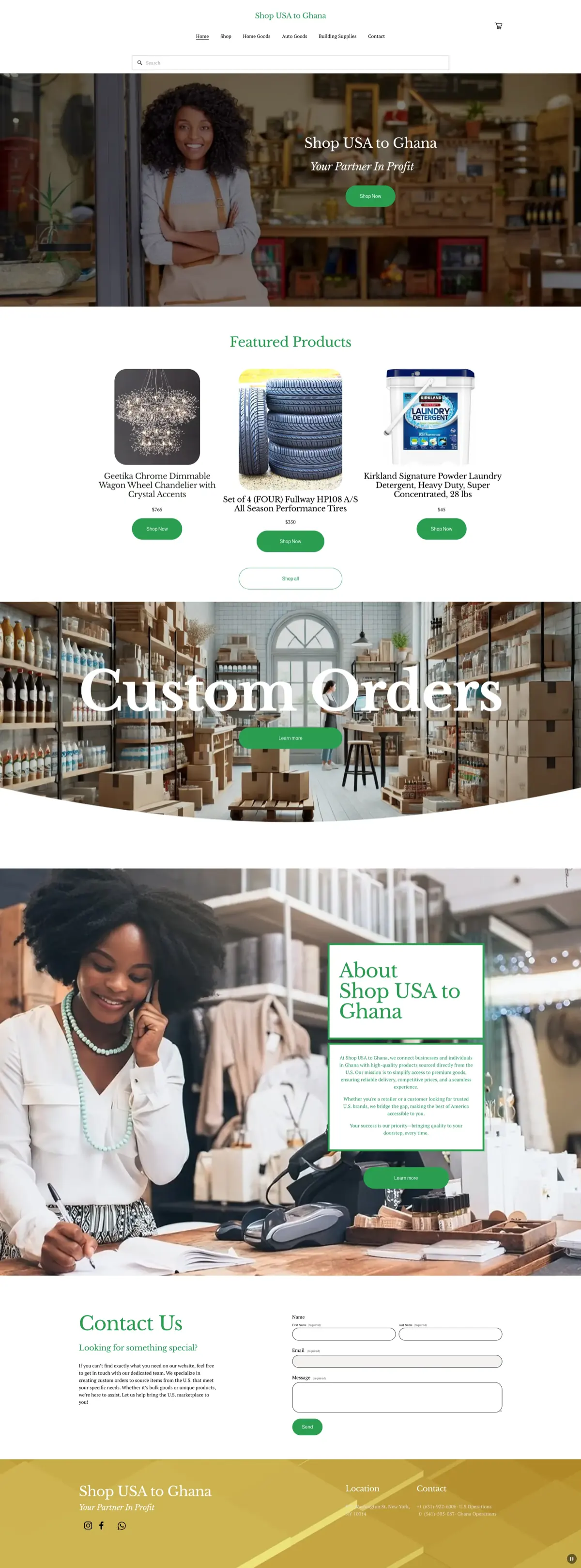 ShopUSA to Ghana website